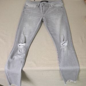 Express Supersoft Ankle Legging Mid Rise Size 6 Grey Distressed